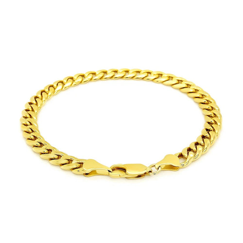 10k Yellow Gold Light Miami Cuban Bracelet (7.00 mm) — view 2