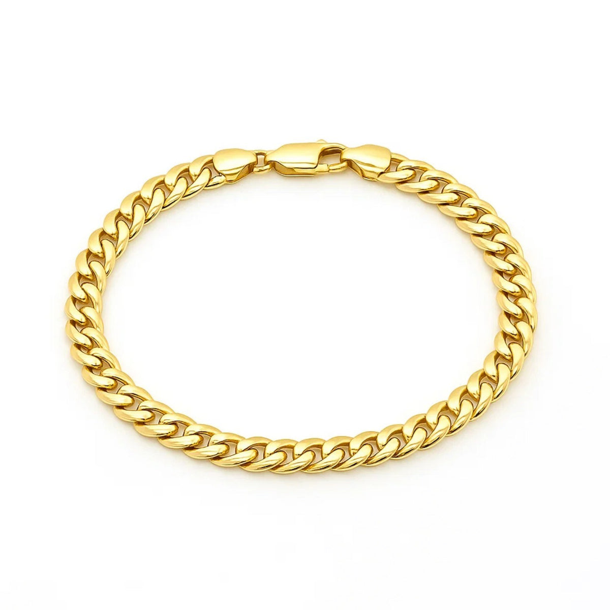 10k Yellow Gold Light Miami Cuban Bracelet (7.00 mm) — view 3