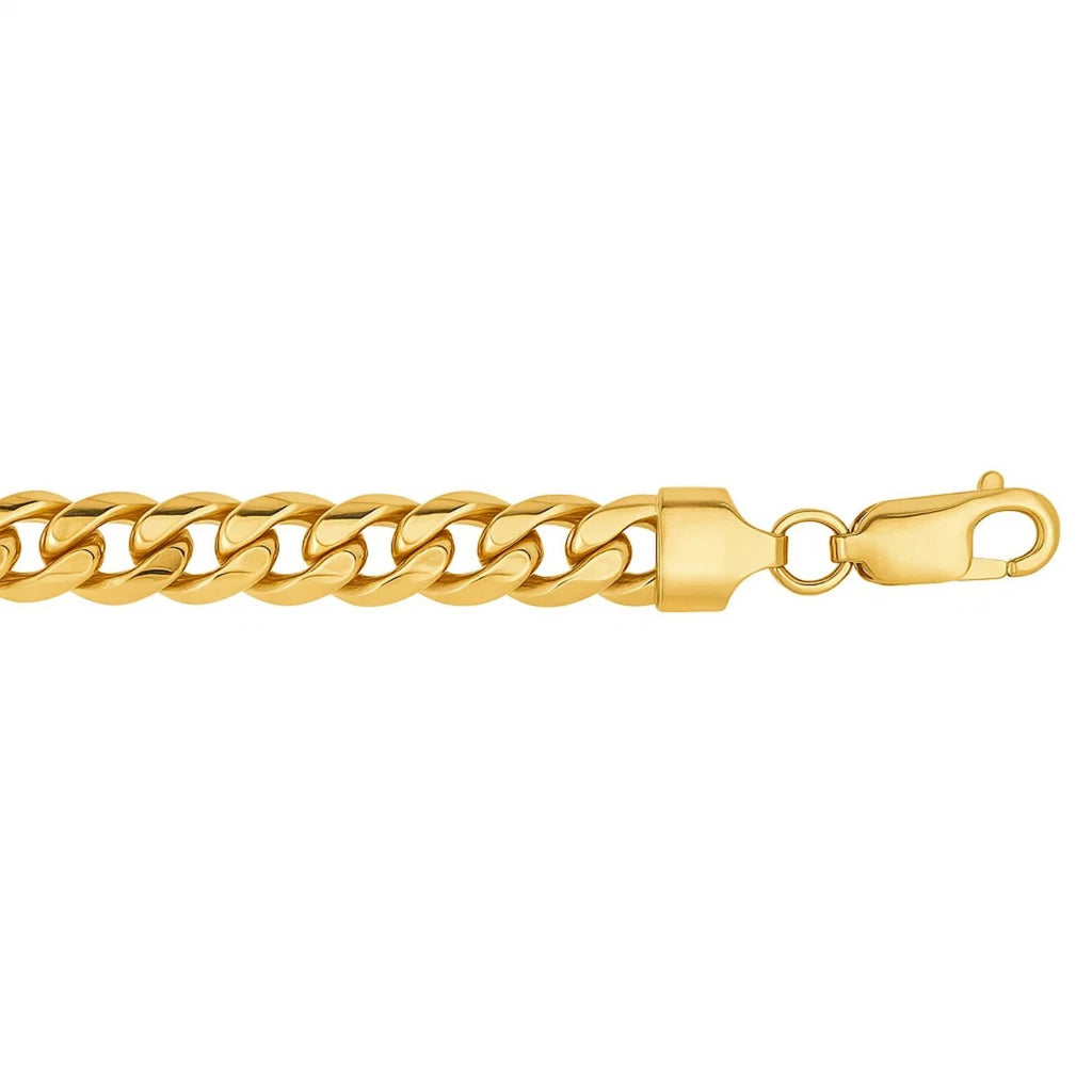 10k Yellow Gold Light Miami Cuban Bracelet (7.00 mm) — view 4