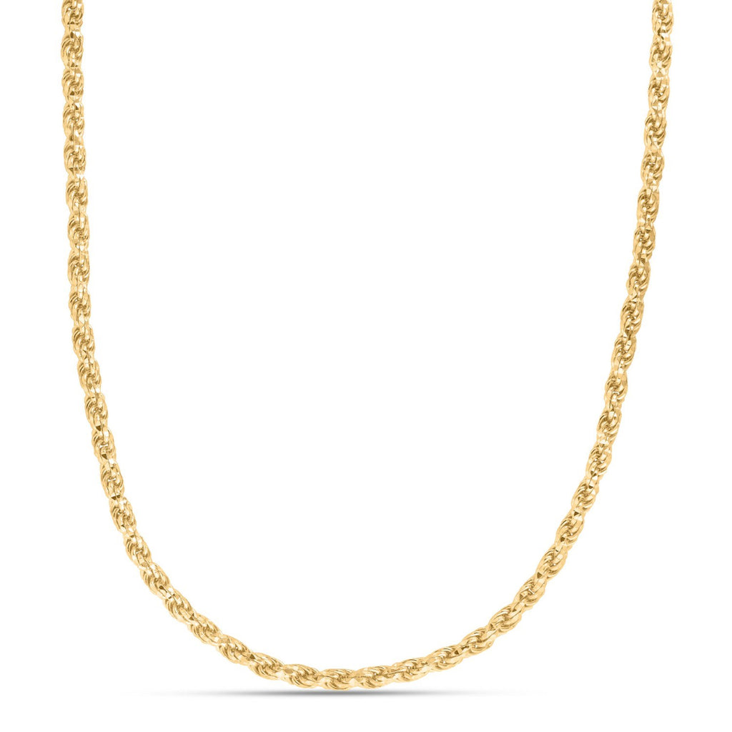 Sterling Silver Yellow Gold Plated Diamond Cut Royal Rope Chain (4.40 mm) — view 3