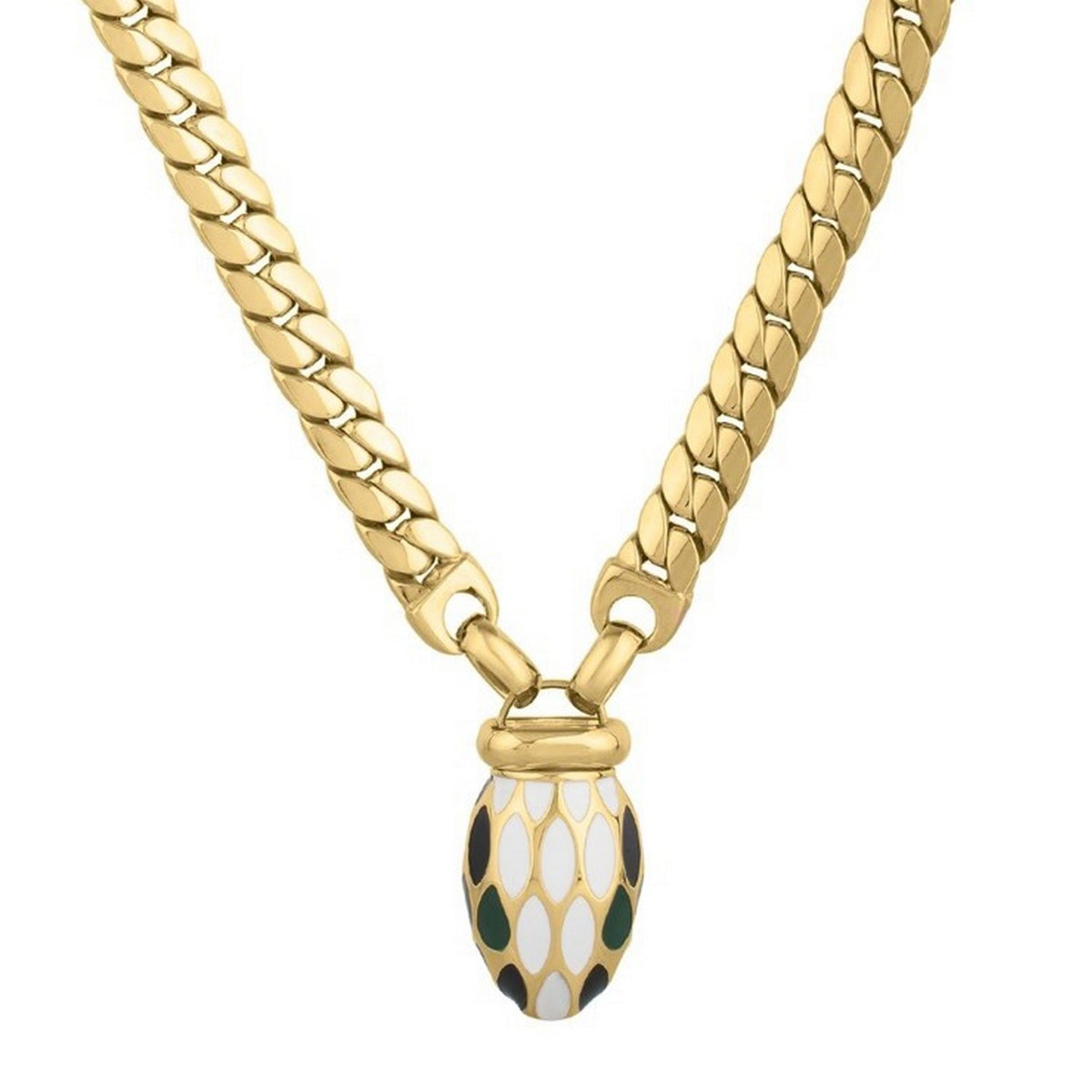 Le Serpent Curb Link Necklace in 14K Yellow Gold — view 9