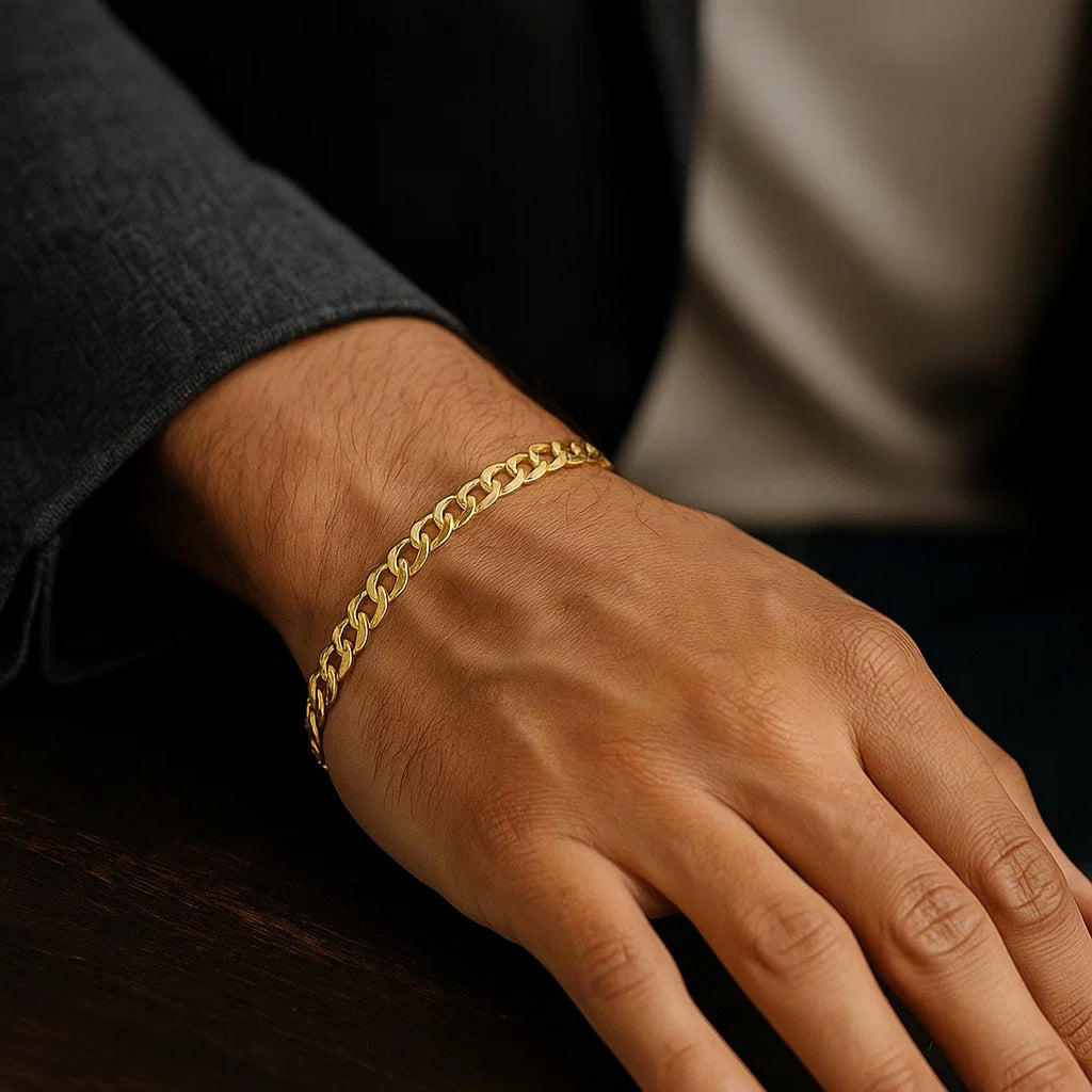 10k Yellow Gold Curb Bracelet (4.70 mm) — view 3