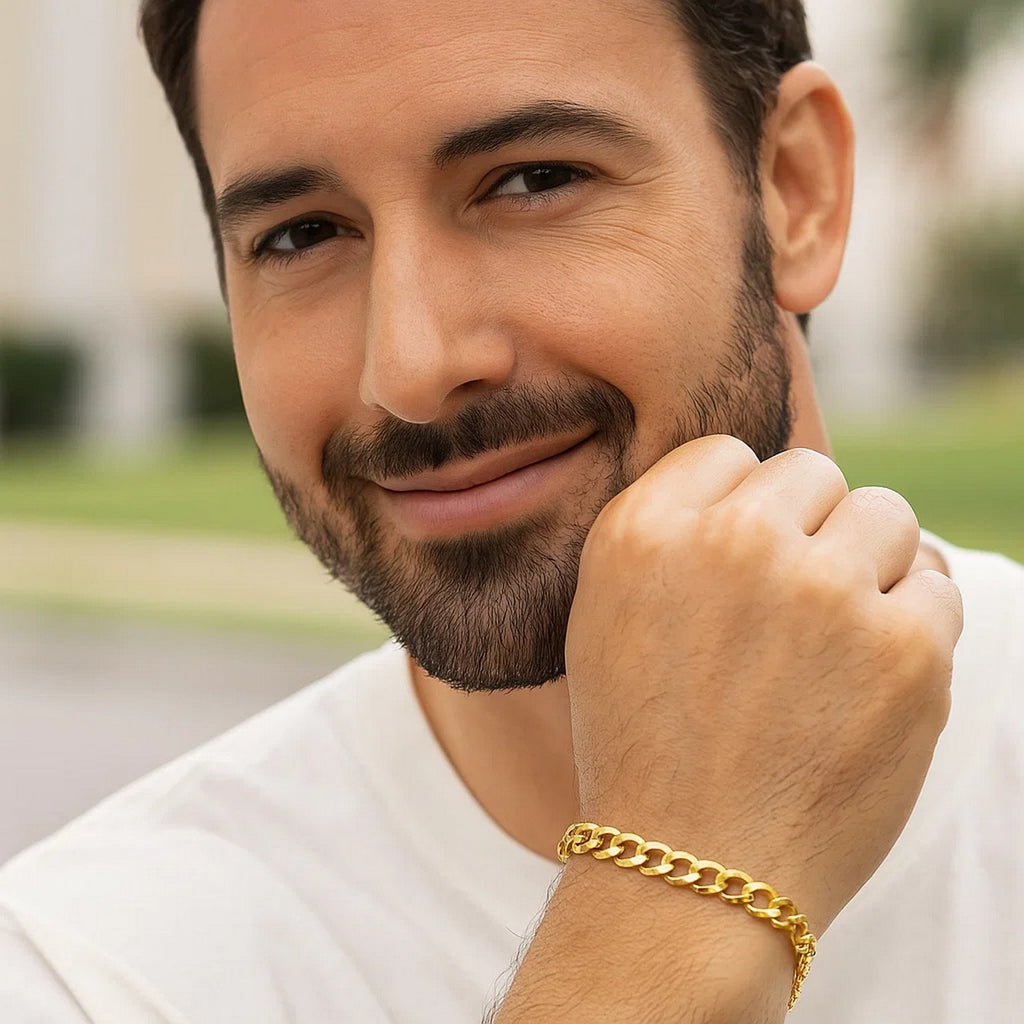 10k Yellow Gold Curb Bracelet (4.70 mm) — view 6