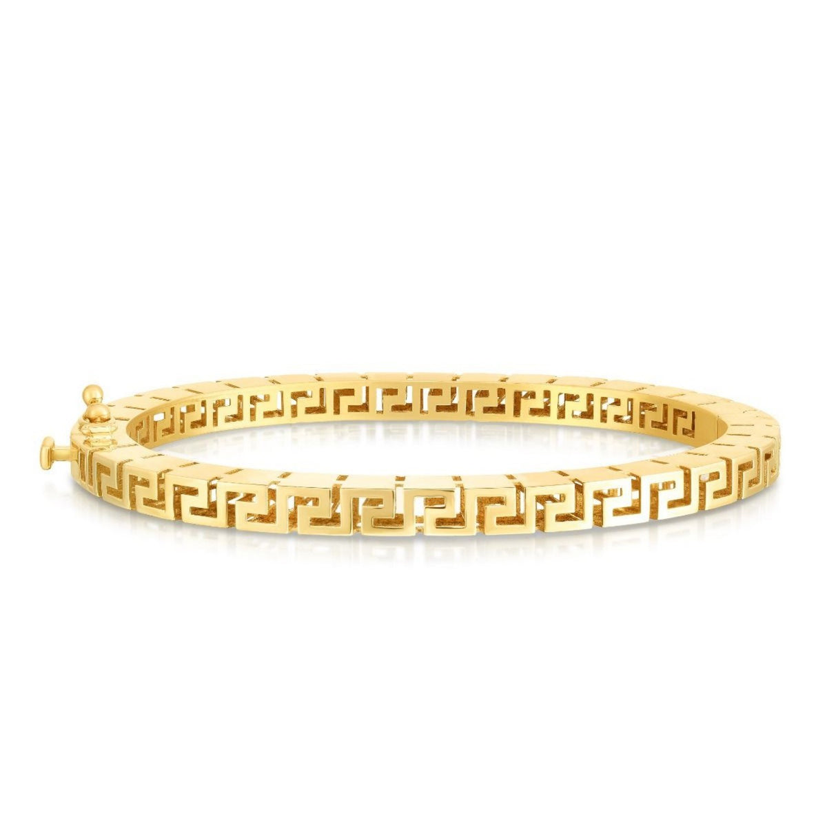 14k Yellow Gold High Polish Greek Key Bangle (4.80 mm) — view 6