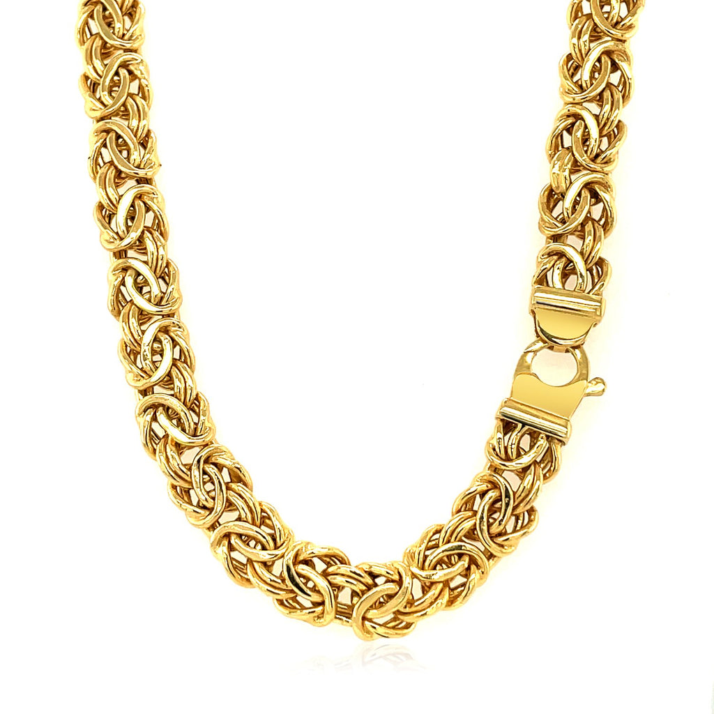 14k Yellow Gold Byzantine Motif Chain Necklace — view 2