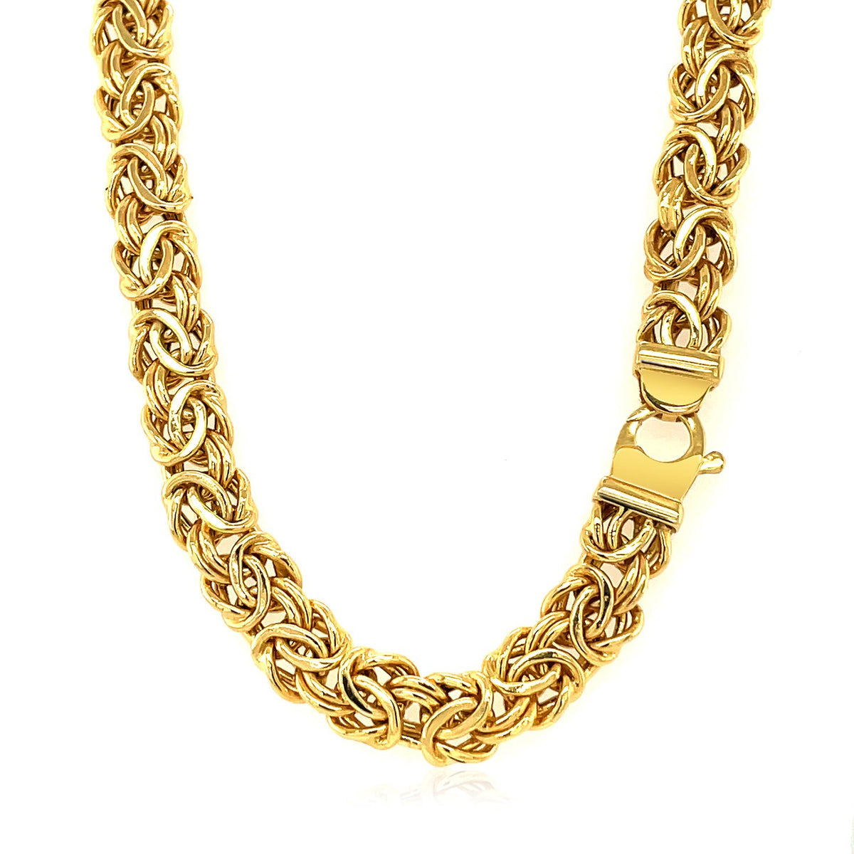 14k Yellow Gold Byzantine Motif Chain Necklace — view 2