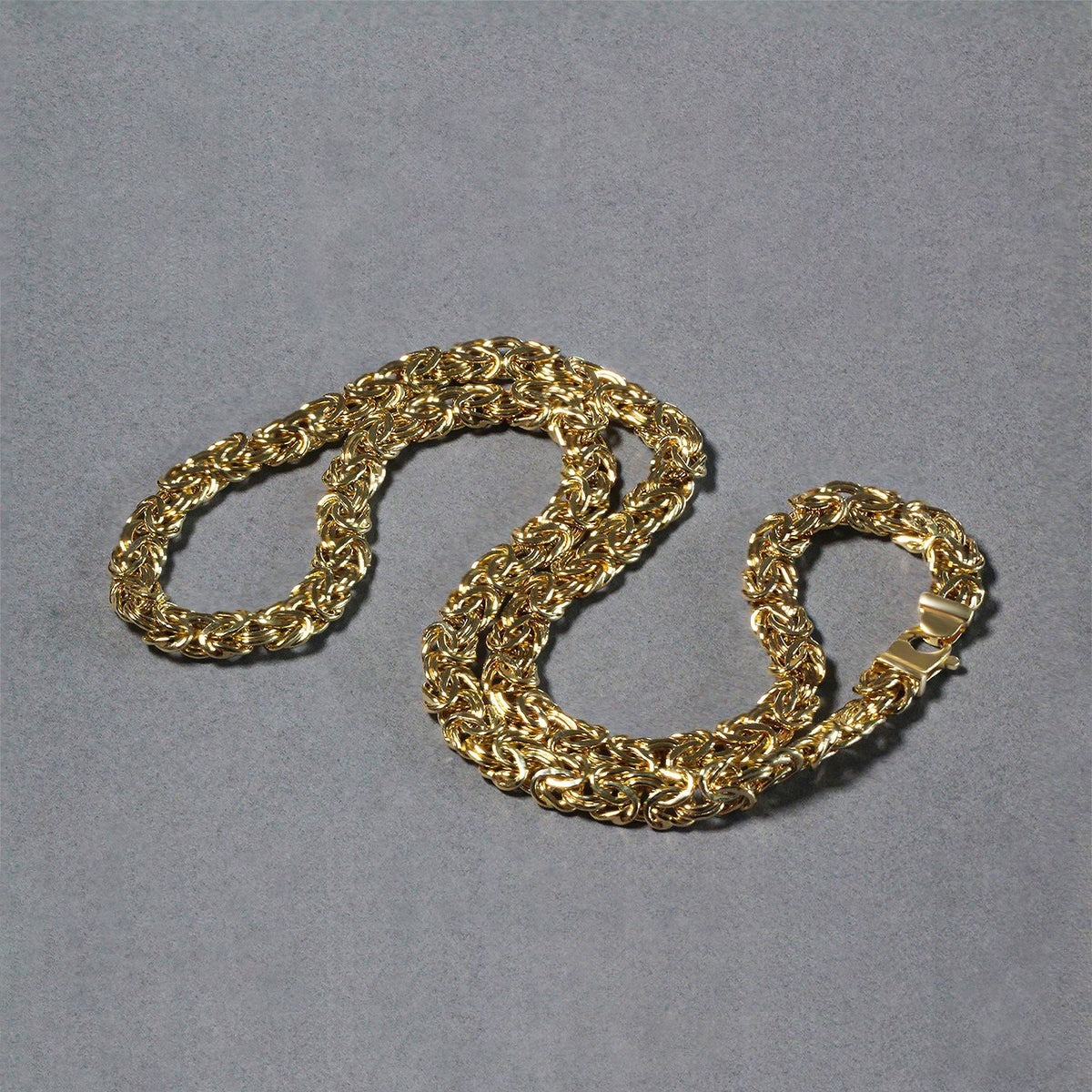 14k Yellow Gold Byzantine Motif Chain Necklace — view 5
