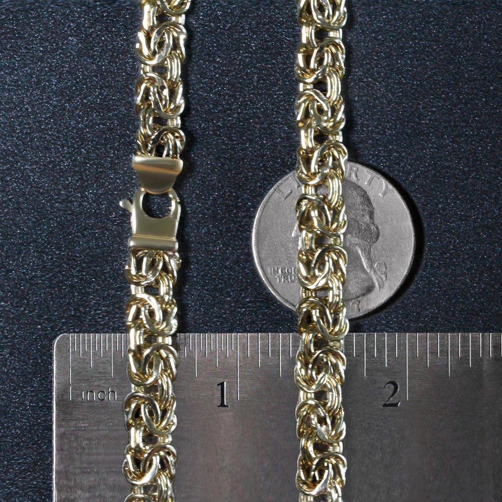 14k Yellow Gold Byzantine Motif Chain Necklace — view 7