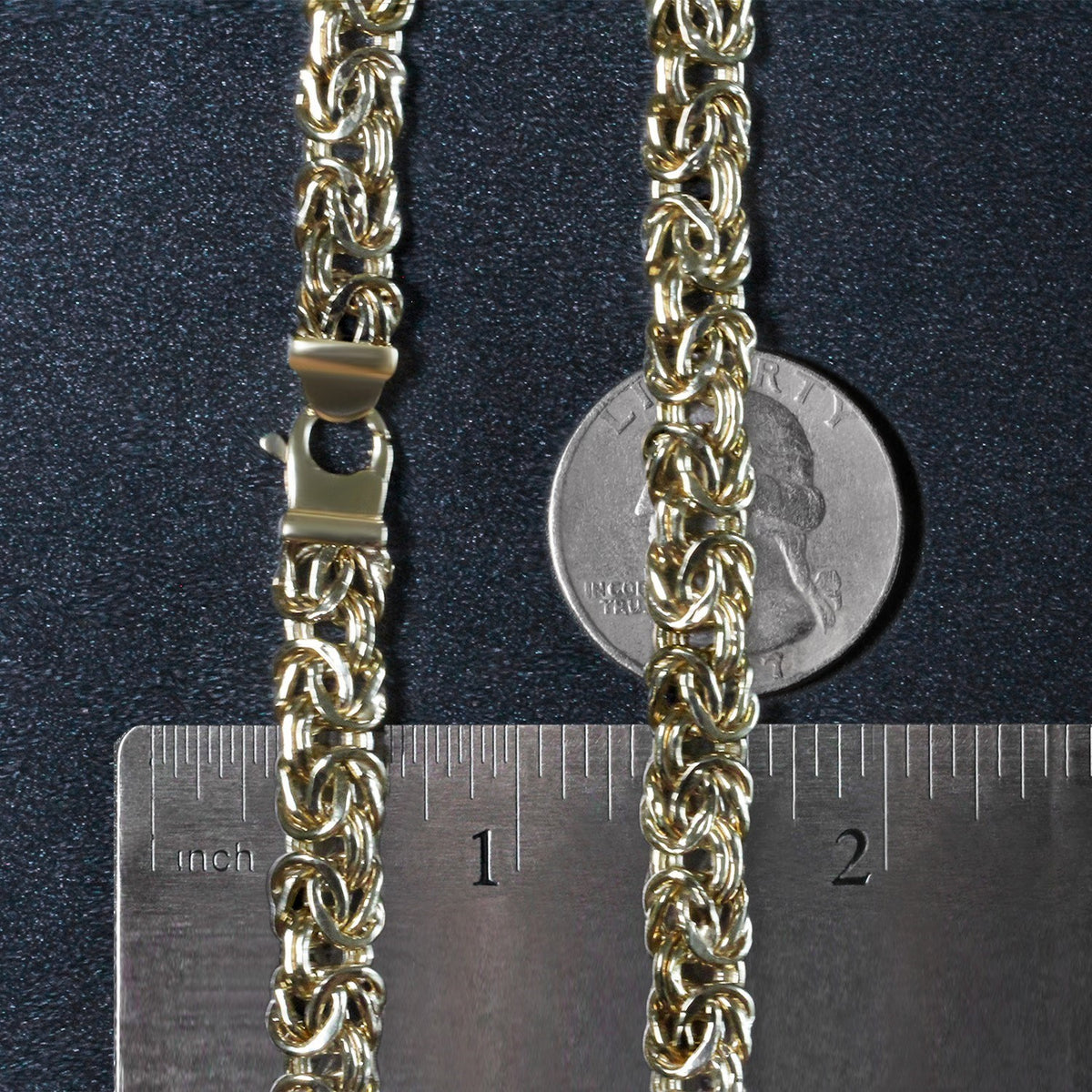 14k Yellow Gold Byzantine Motif Chain Necklace — view 7