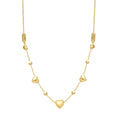 14k Yellow Gold Puff Heart Adjustable Necklace