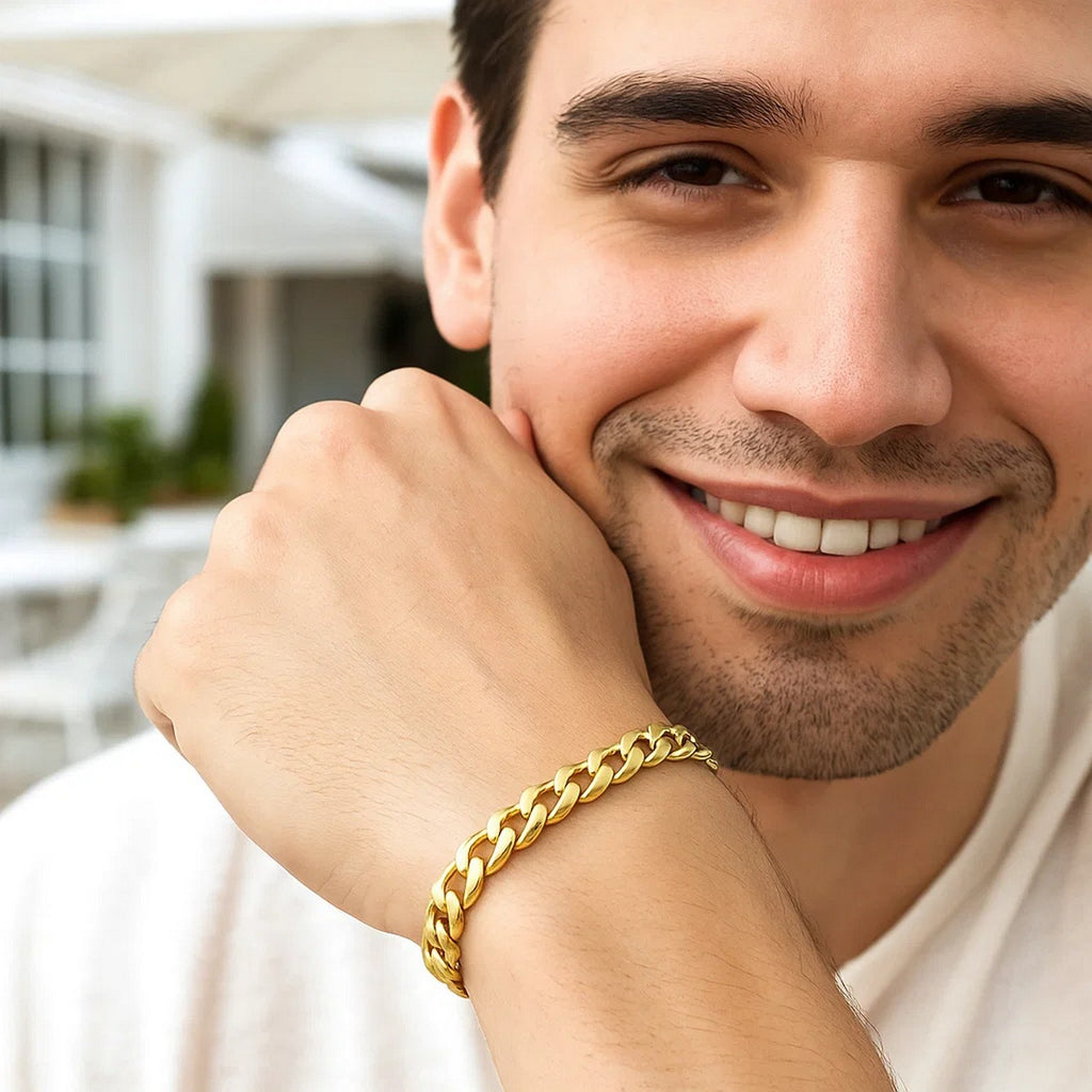 10k Yellow Gold Light Miami Cuban Bracelet (8.00 mm) — view 6