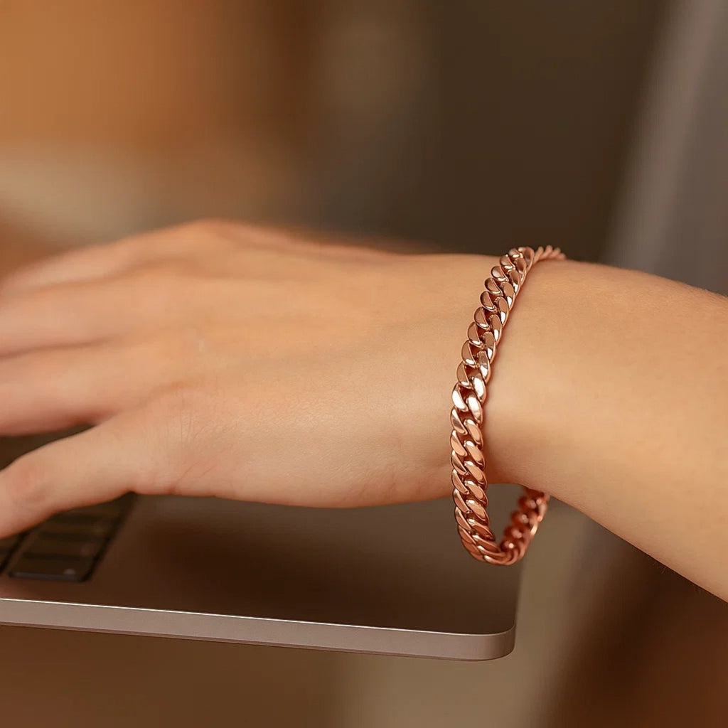 14K Rose Gold Cuban Link Bracelet (5.90 mm) — view 7