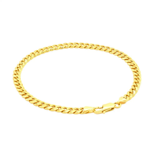 10k Yellow Gold Miami Cuban Semi Solid Bracelet (4.50 mm) — view 2