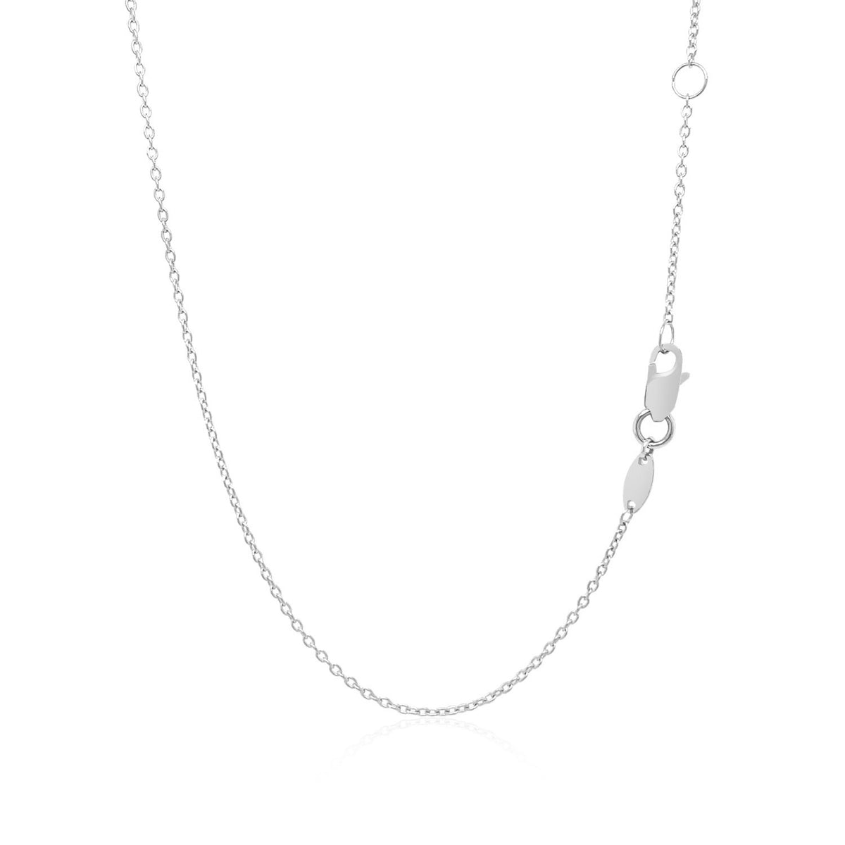 14k White Gold Smooth Flat Horizontal Bar Style Necklace — view 3