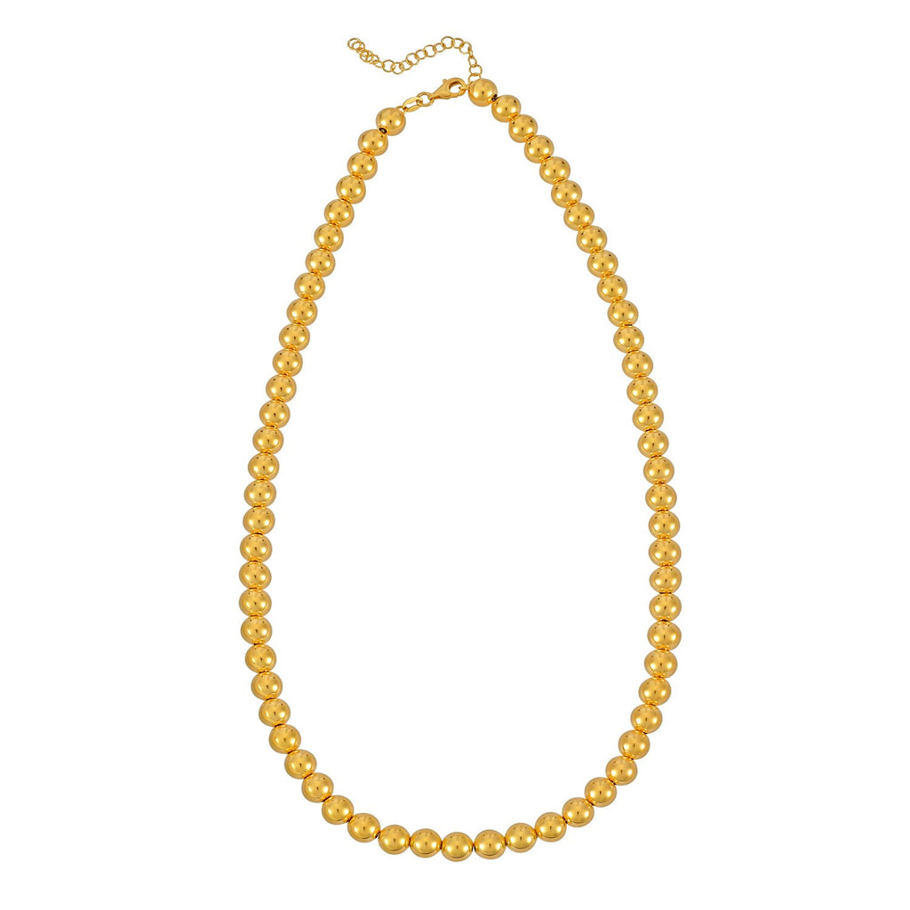 14k Yellow Gold Bead Chain (7mm) — view 2